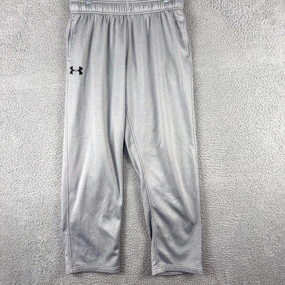 Under Armour Pants Mens Large Gray Loose Fit Athletic Sweatpants Open Bottom - Picture 1 of 16